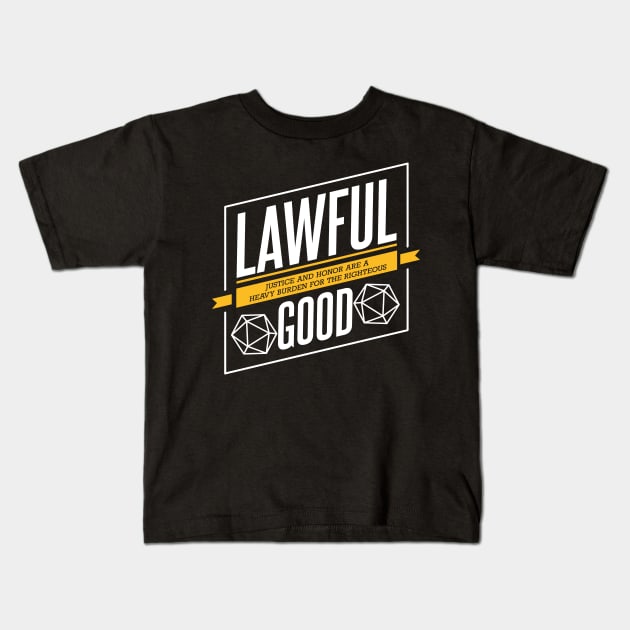 Character Alignment Quotes - Lawful Good Kids T-Shirt by Meta Cortex